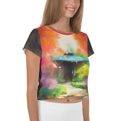 Majestic Mountain Peaks Women's Crop Tee