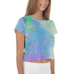 Basket Weave Texture Crop T-Shirt