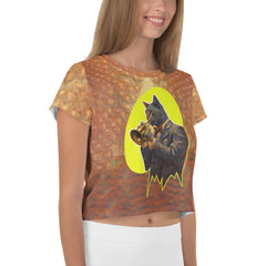 Cats of Elegance All-Over Print Crop T-Shirt