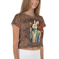 Rabbit's Wonderland All-Over Print Crop T-Shirt