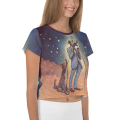 Doggy Dreamland All-Over Print Crop T-Shirt