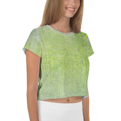 Jacquard Jet Texture Crop T-Shirt