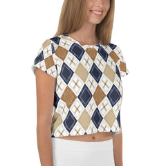 Chic Diamond Delight Crop T-Shirt