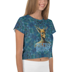 Graceful Deer Woodlands Crop T-Shirt