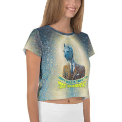 Majestic Goat Guardian Crop T-Shirt