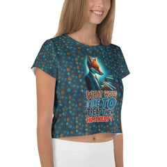 Whimsical Forest Fox All-Over Print Crop T-Shirt