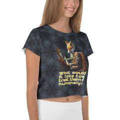 Enchanting Twilight Fox Crop T-Shirt