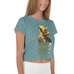 Galactic Piggy Adventures Crop T-Shirt