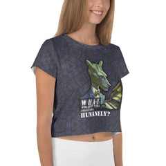 Whimsical Wolf Artist All-Over Print Crop T-Shirt