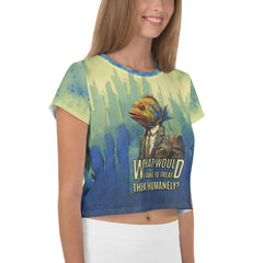 Whimsical Whale Dancer All-Over Print Crop T-Shirt