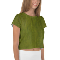 Leather Luxe Crop T-Shirt All-Over Print Crop Tee