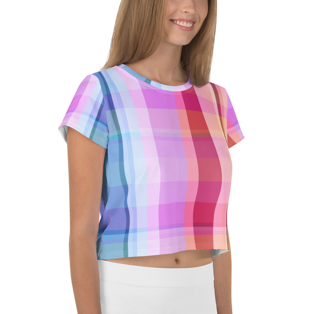 Electrify your wardrobe with the Neon Burst Crop T-Shirt, blending high-impact colors with chic style.