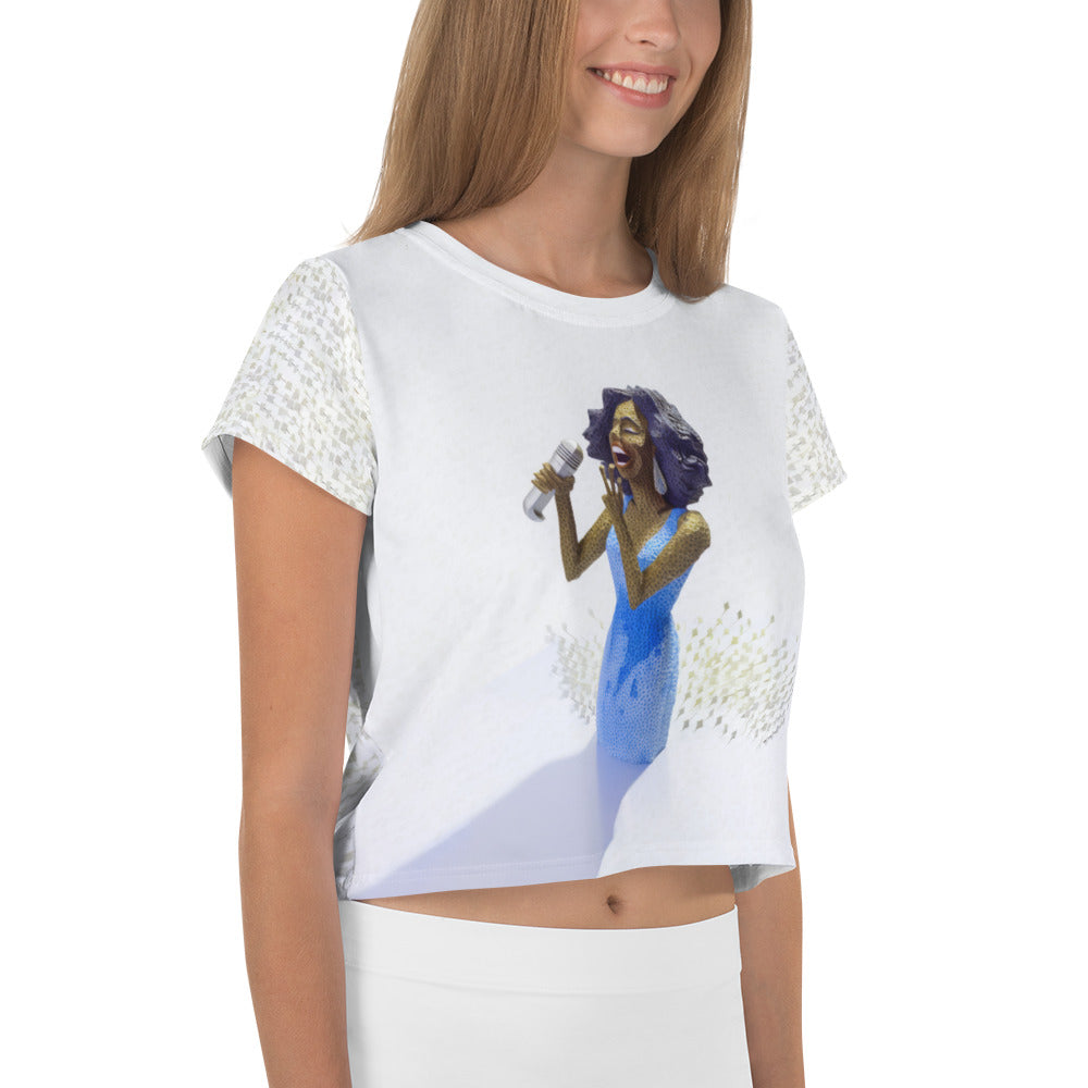 Classical Elegance Crop T-Shirt styled for a casual day out.