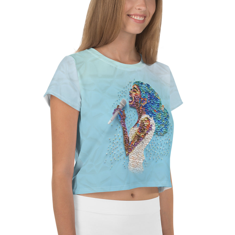 Versatile Luminous Lotus Crop T-Shirt for casual and chic looks.