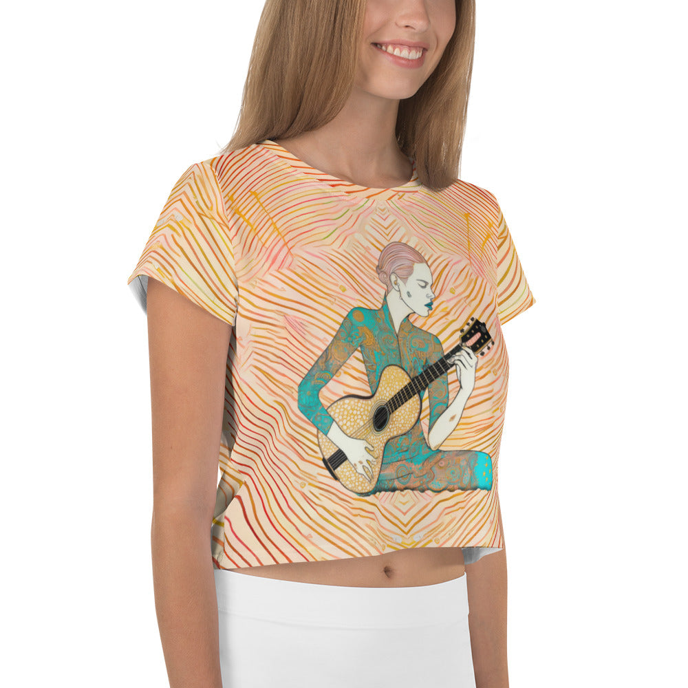 Comic Strip Chic Crop T-Shirts display on hanger against plain background.