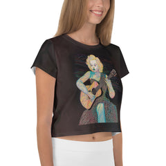 Zen Zinnias Crop Tee - On-Model Display