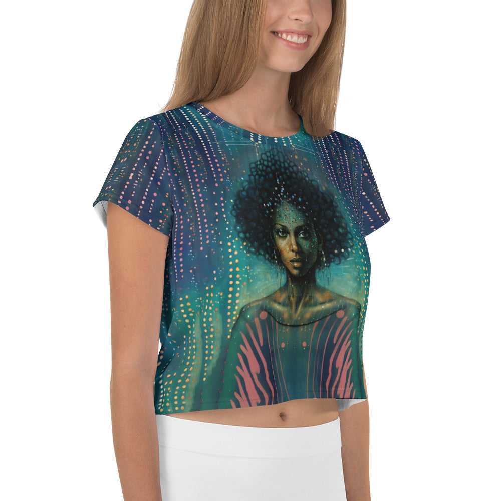 Boho Dreamscape Crop Tee - front view display