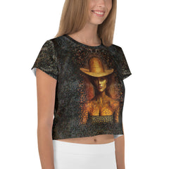 Trendy space-themed crop top for casual wear