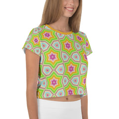 Tribal Fusion Crop Tee in a casual outfit setup