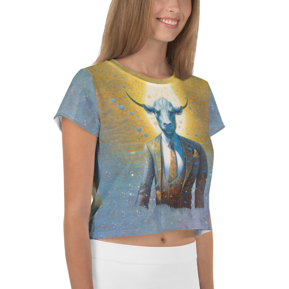 Stylish Wild Buffalo themed women's crop tee.