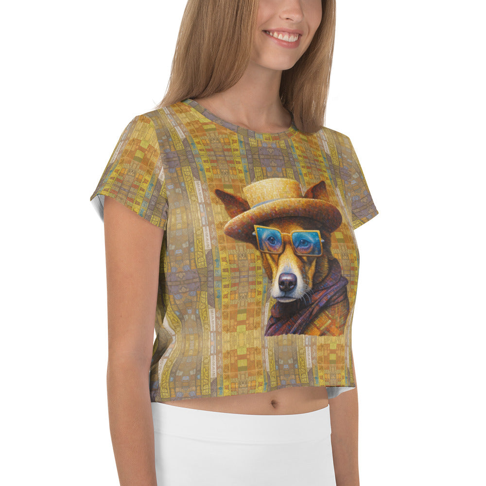 Woman wearing Dog Pals Crop Tee outdoors