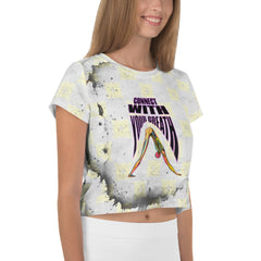 Tranquil Serenity Flow print on stylish women's crop tee.