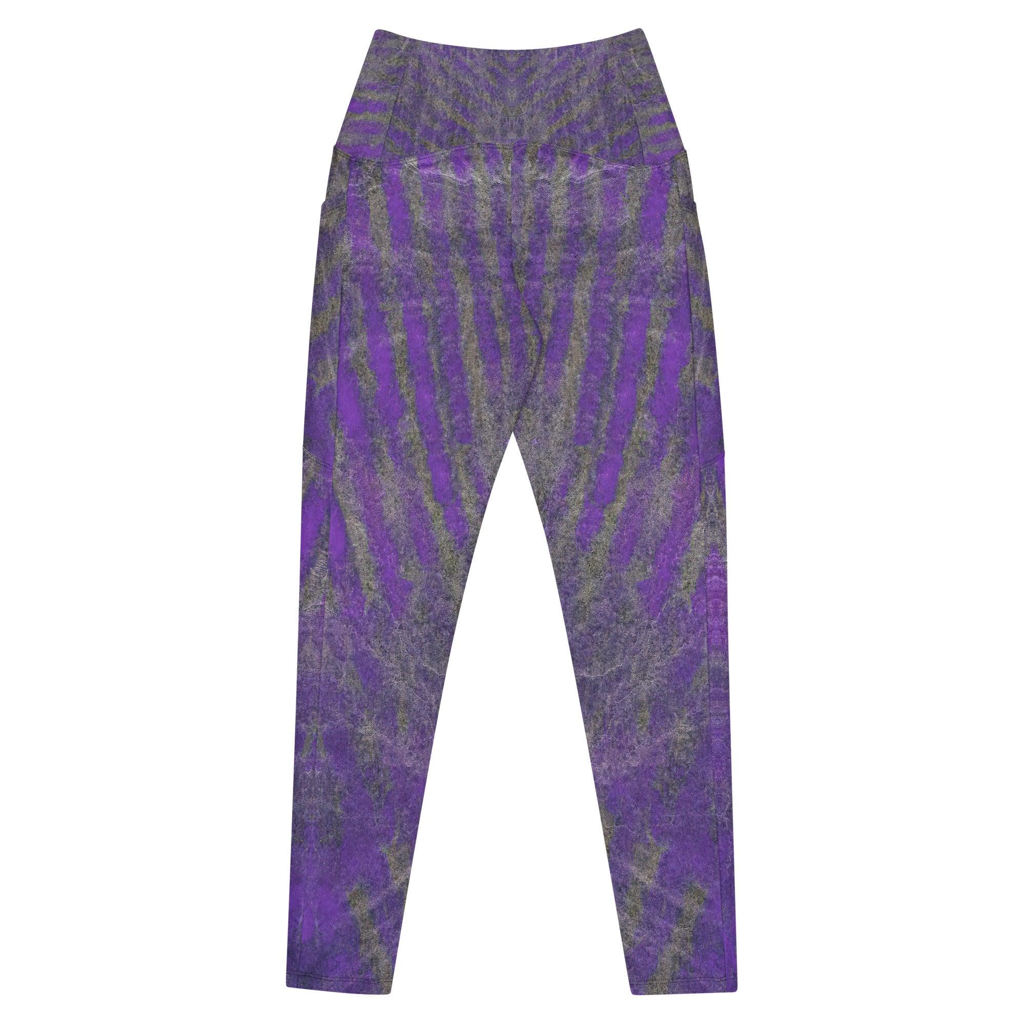 Stylish Purple Crossover Leggings, ideal for gym or casual wear