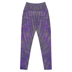 Stylish Purple Crossover Leggings, ideal for gym or casual wear