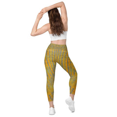 Eye-catching Yellow Leggings with pockets, ideal for running and yoga