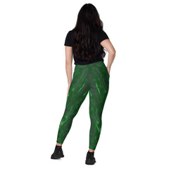 Nature's Elegance Crossover Leggings With Pockets - Beyond T-shirts