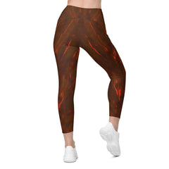 Botanical Melody Crossover Leggings With Pockets - Beyond T-shirts