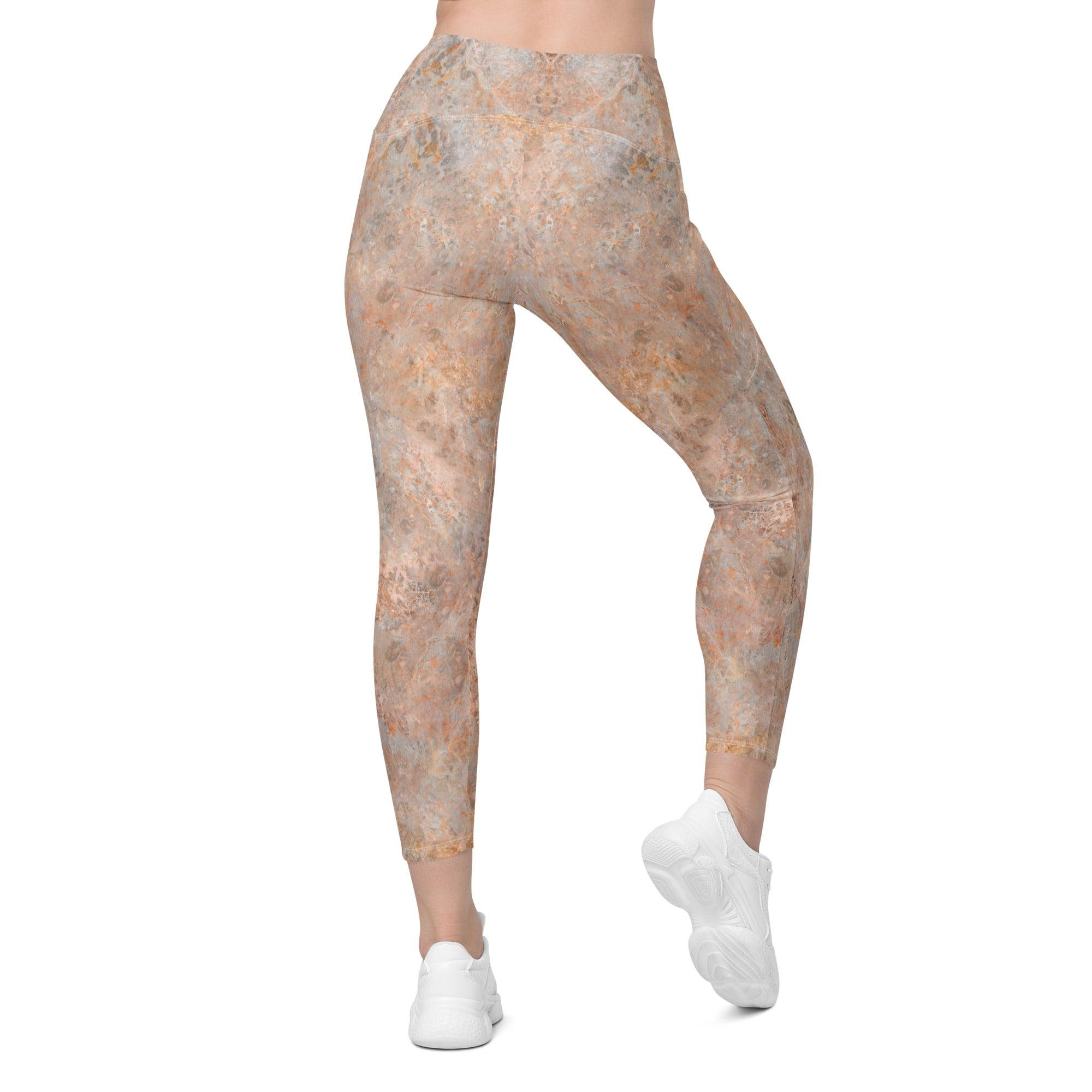 Mountain Peaks All-Over Print Crossover Leggings With Pockets - Beyond T-shirts