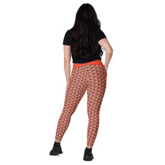 Lustrous Lattice Crossover Leggings with Pocket