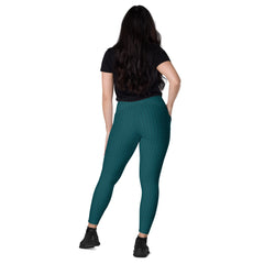 Capri Denim Crossover Leggings with Pockets