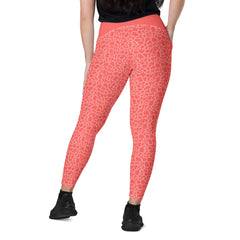 Flamingo Float Crossover Leggings with Pockets