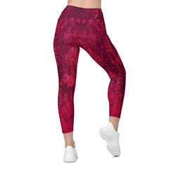 Patchwork Panache Crossover Leggings with Pockets