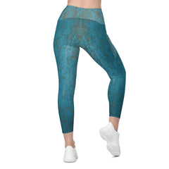 Parchment Paper Crossover Leggings with Pockets