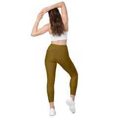 Metallic Marvel Crossover Leggings with Pockets
