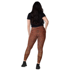 Bronze Bliss Crossover Leggings with Pockets