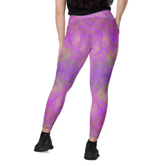 Velvet Bliss Texture Crossover Leggings with Pockets