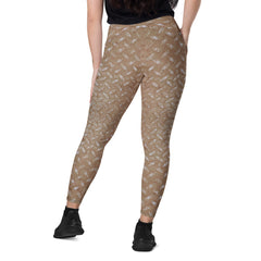 Microfiber Marathon Texture Crossover Leggings with Pockets