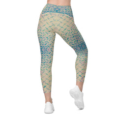 Chenille Circuit Texture Crossover Leggings with Pockets