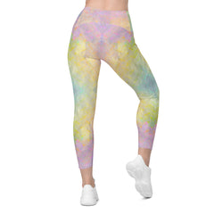 Bamboo Bound Texture Crossover Leggings with Pockets