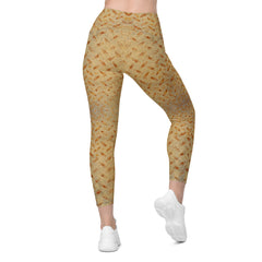 Diamond Dash Texture Crossover Leggings with Pockets