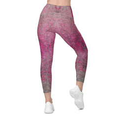 Velvet Touch Texture Crossover Leggings with Pockets