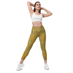 Vibrant Yellow Leggings with crossover design for a secure fit