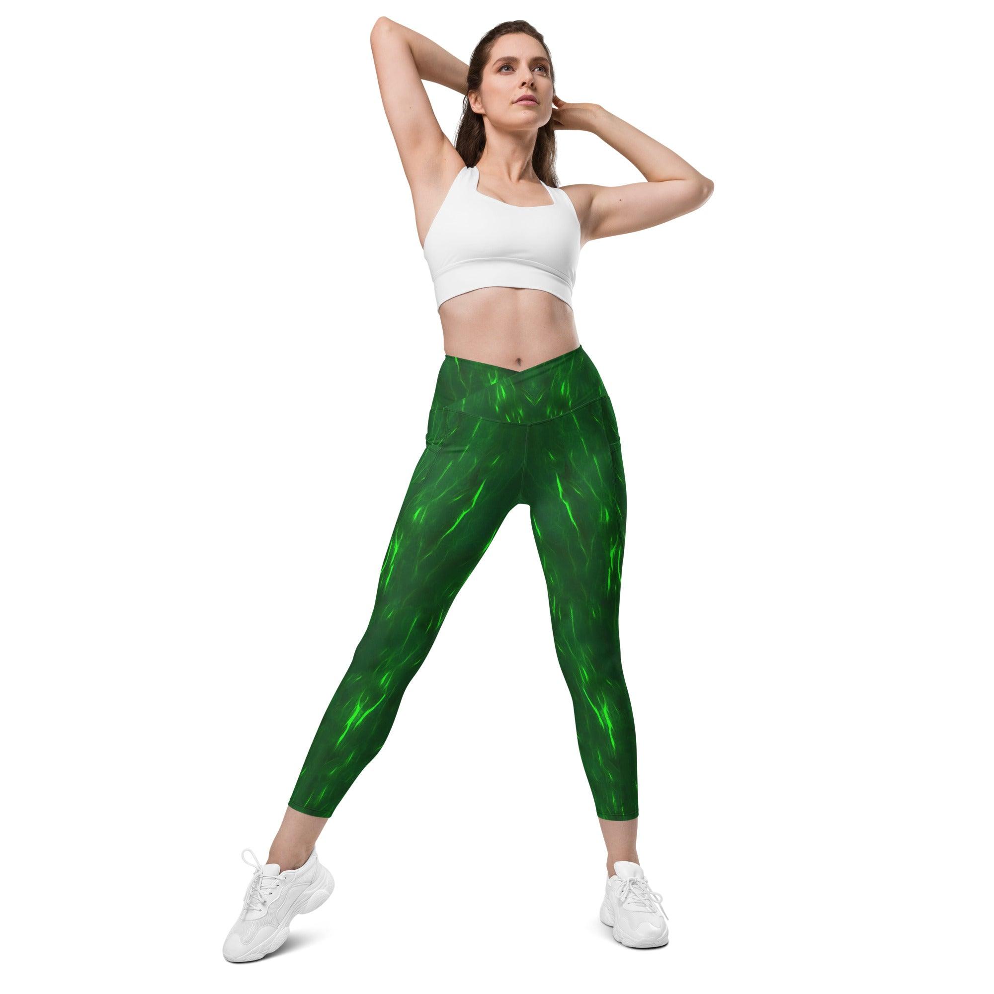 Oceanic Odyssey Crossover Leggings With Pockets - Beyond T-shirts