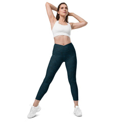 Sunrise Oasis Crossover Leggings With pockets - Beyond T-shirts