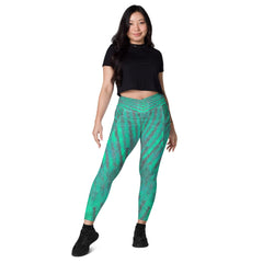 Versatile Aqua Leggings with pockets, suitable for fitness and casual wear