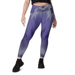 Floral Fusion Crossover Leggings With Pockets - Beyond T-shirts